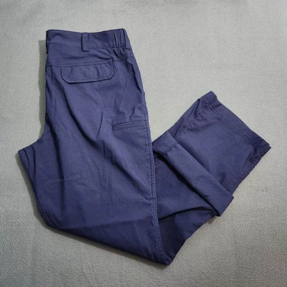 Duluth Trading Co Pants Women 16x31(28.5) Navy Blue Cargo Nylon Outdoor Hiking